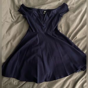 Windsor Off The Shoulder Navy Blue Gown